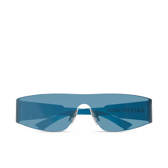 3. BALENCIAGA BB0041S Wrapped Style Silhouette Mask Blue 99mm Unisex Sunglasses - Picture 3 of 6
